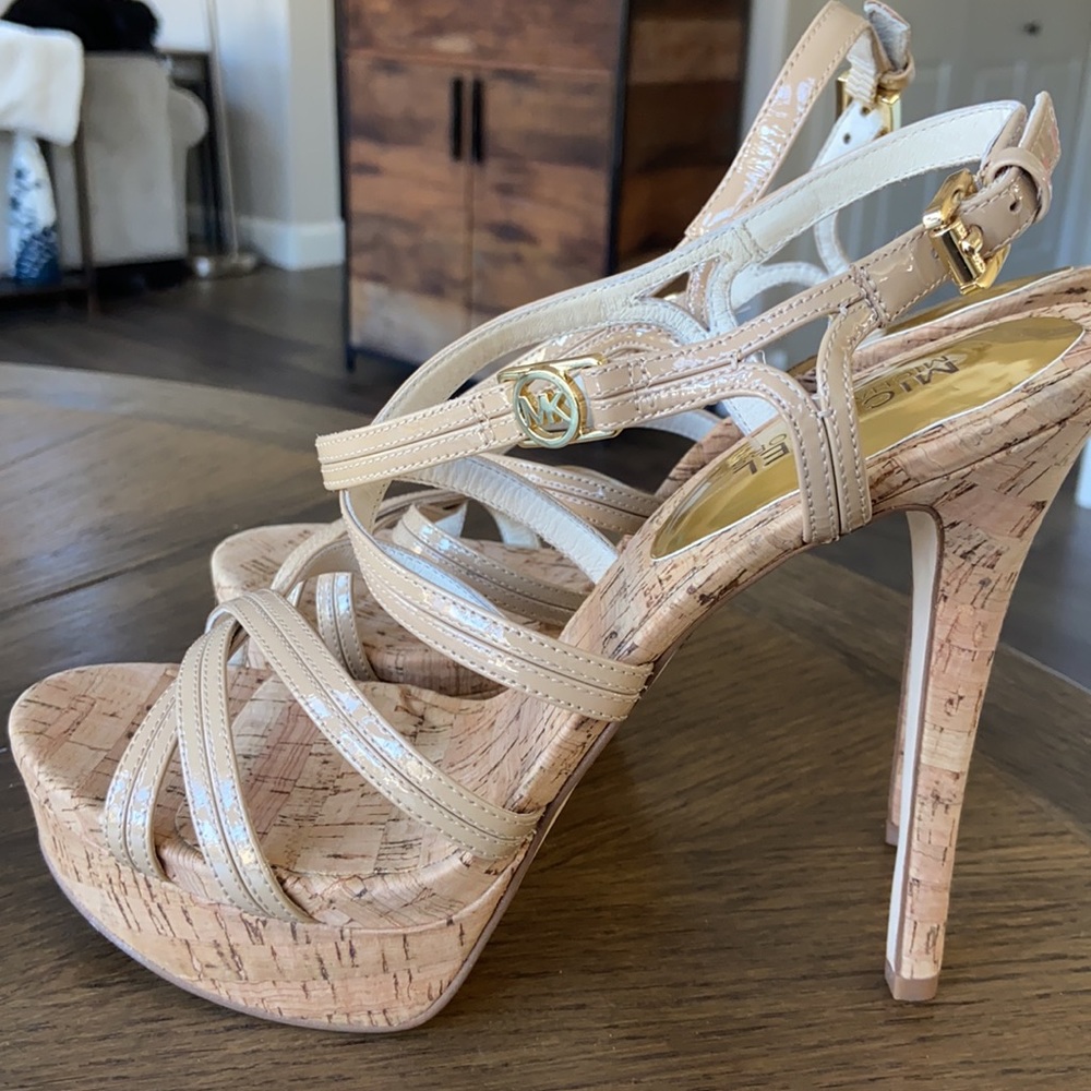 Michael Kors Cork Strappy Sandals size 8.5 M